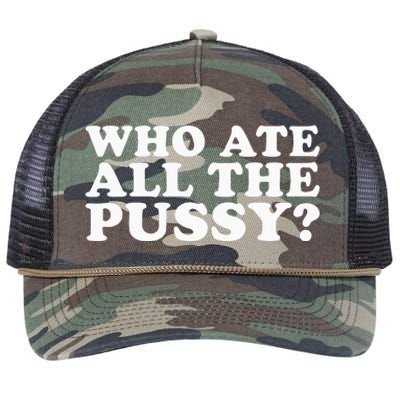 Who Ate All The Pussy Funny Retro Rope Trucker Hat Cap