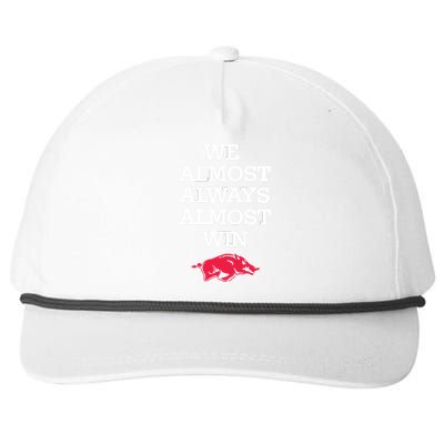 We Almost Always Almost Win Arkansas Snapback Five-Panel Rope Hat