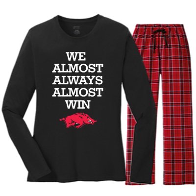 We Almost Always Almost Win Arkansas Women's Long Sleeve Flannel Pajama Set 