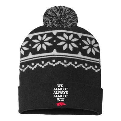 We Almost Always Almost Win Arkansas USA-Made Snowflake Beanie