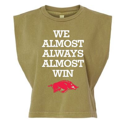 We Almost Always Almost Win Arkansas Garment-Dyed Women's Muscle Tee