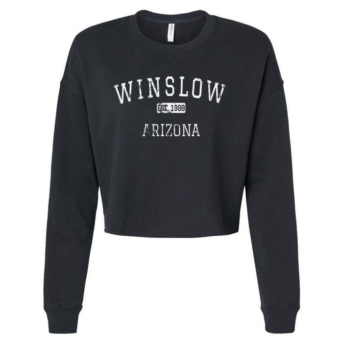 Winslow Arizona Az Vintage Cropped Pullover Crew