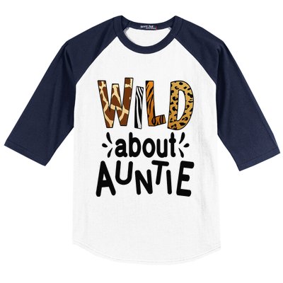 Wild about Auntie I Love My Aunt Baseball Sleeve Shirt