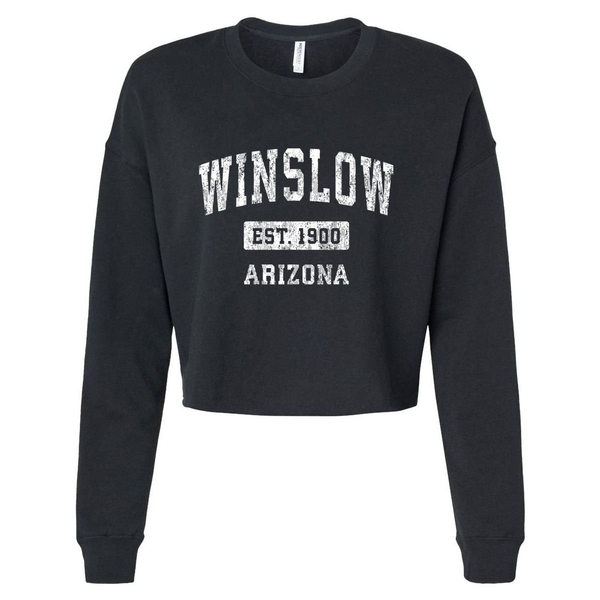 Winslow Arizona Az Vintage Sports Established Cropped Pullover Crew