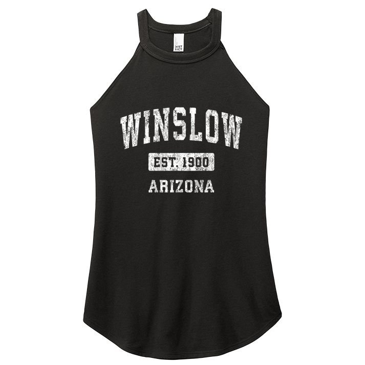 Winslow Arizona Az Vintage Sports Established Women's Perfect Tri Rocker Tank