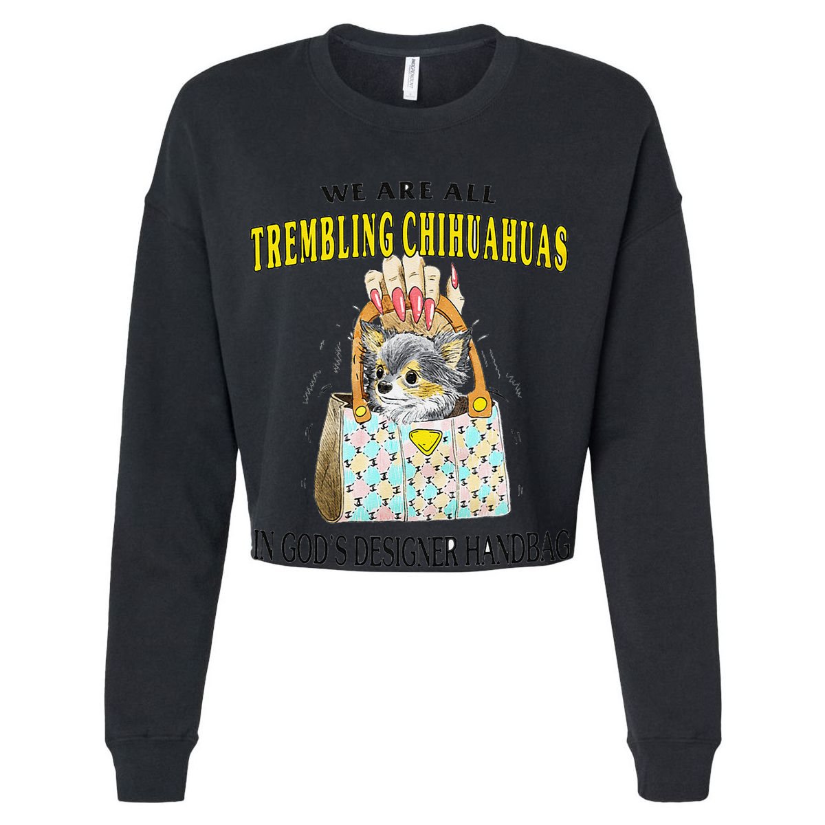 We Are All Trembling Chihuahua In GodS Handbag V-Neck T-Shirt