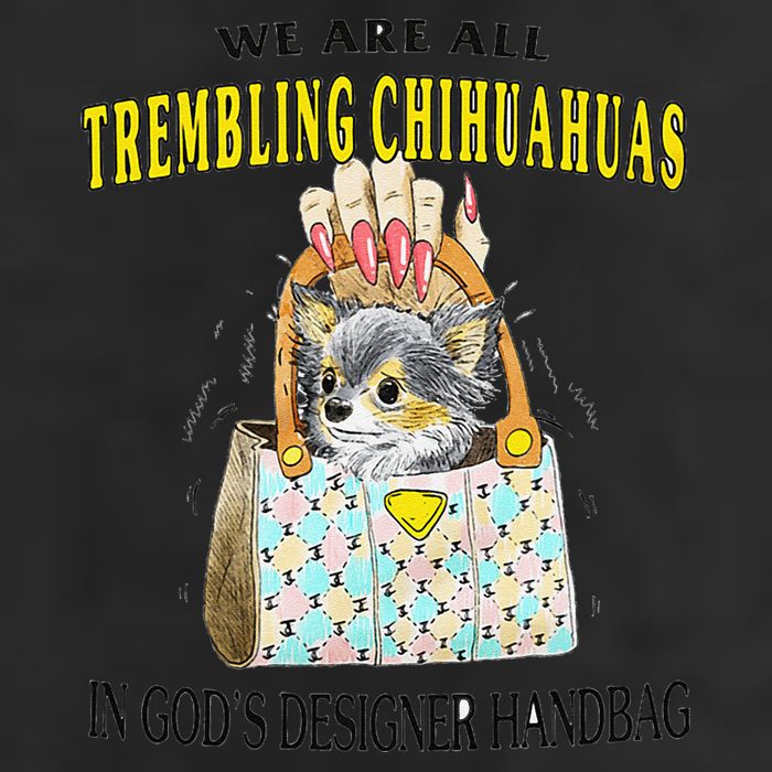 We Are All Trembling Chihuahua In GodS Handbag Adult Drive Performance Visor