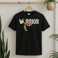 Warrior Autism Awareness Puzzle Ribbon Gift T-Shirt