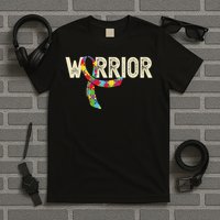 Warrior Autism Awareness Puzzle Ribbon Gift T-Shirt