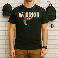 Warrior Autism Awareness Puzzle Ribbon Gift T-Shirt