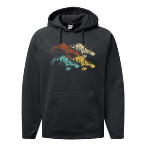 Wildlife Animal Australia Retro Platypus Performance Fleece Hoodie