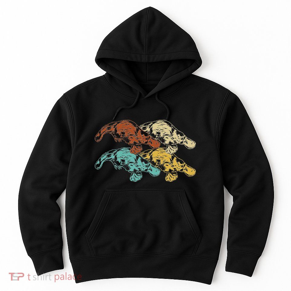 Wildlife Animal Australia Retro Platypus Hoodie