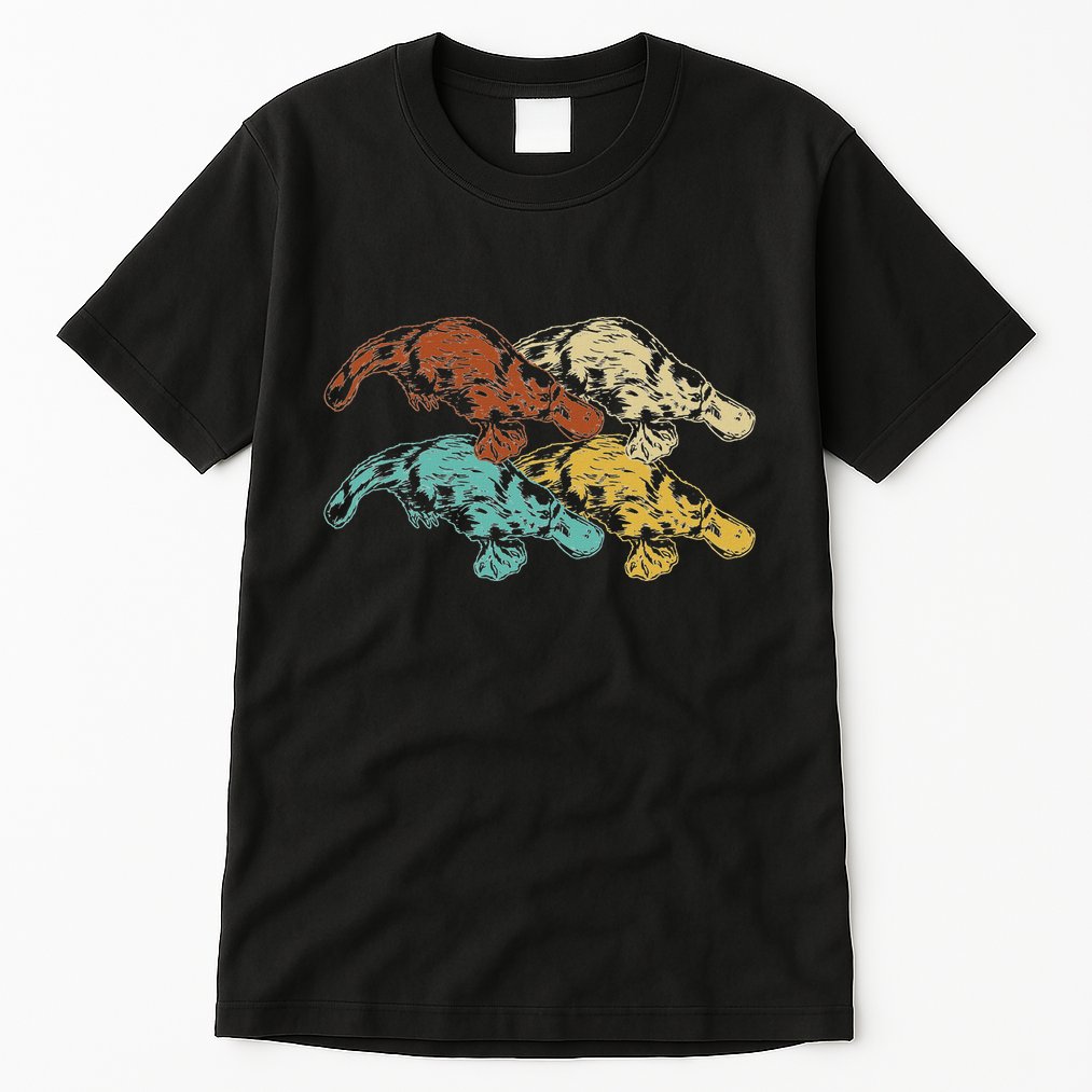 Wildlife Animal Australia Retro Platypus Tall T-Shirt