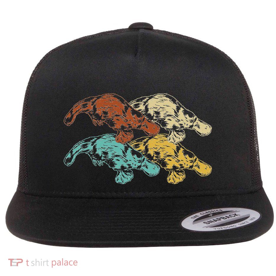 Wildlife Animal Australia Retro Platypus Flat Bill Trucker Hat