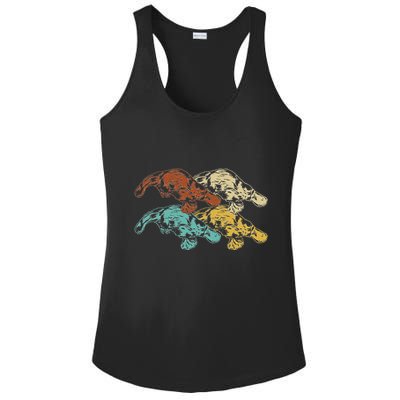 Wildlife Animal Australia Retro Platypus Ladies PosiCharge Competitor Racerback Tank