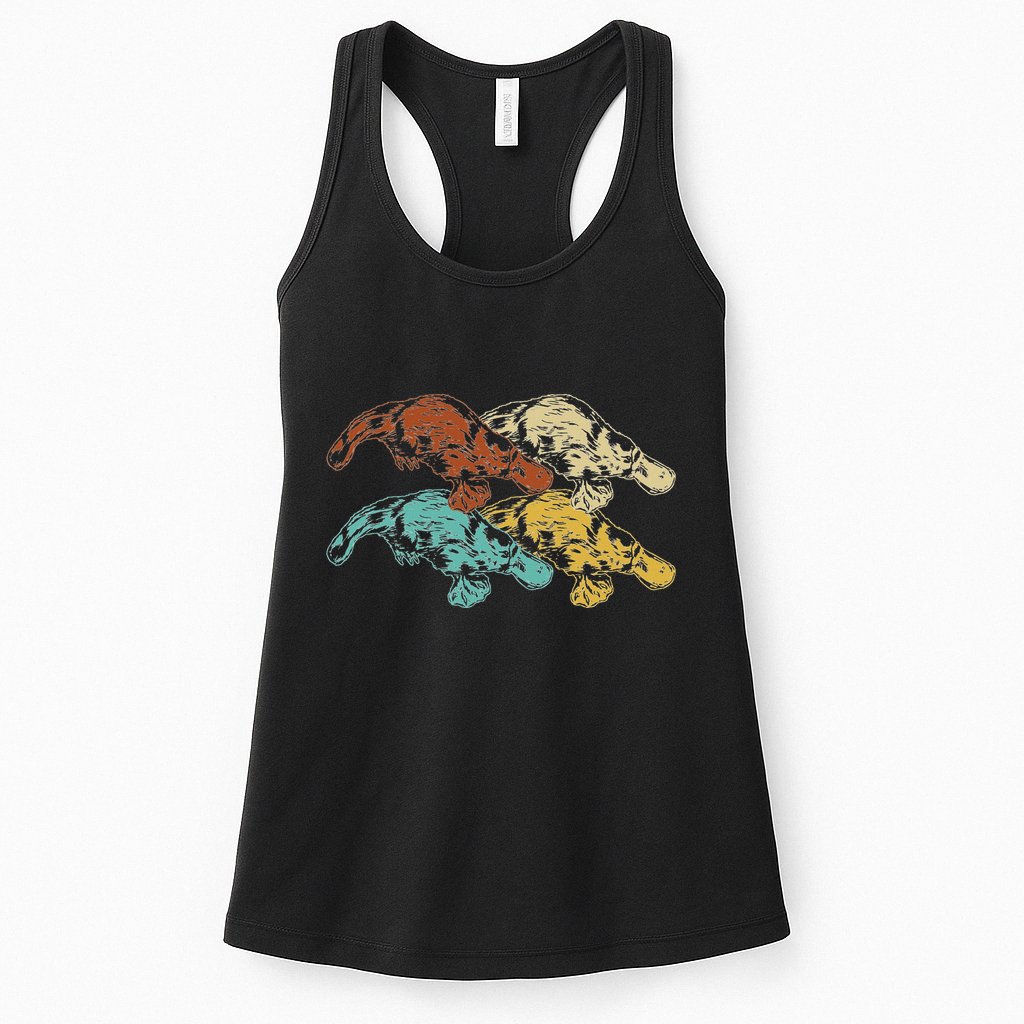 Wildlife Animal Australia Retro Platypus Womens Tank Top