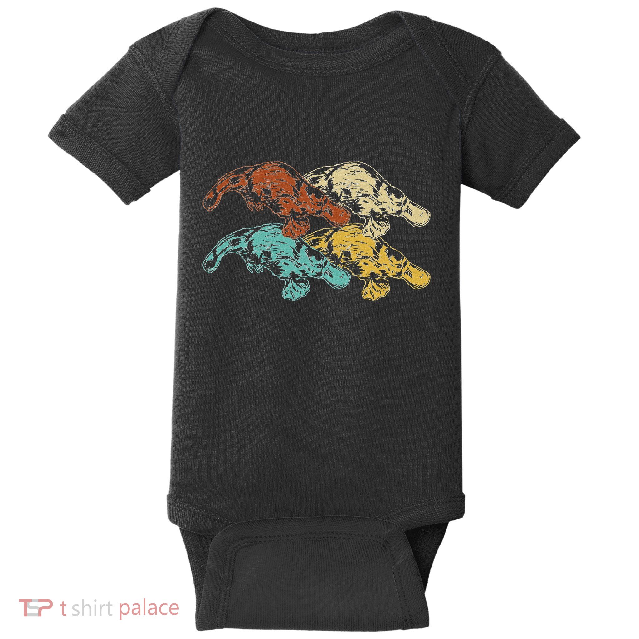 Wildlife Animal Australia Retro Platypus Baby Bodysuit