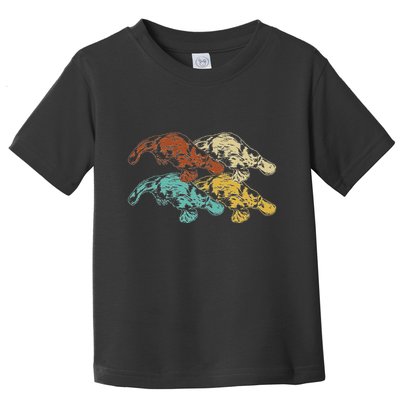 Wildlife Animal Australia Retro Platypus Toddler T-Shirt