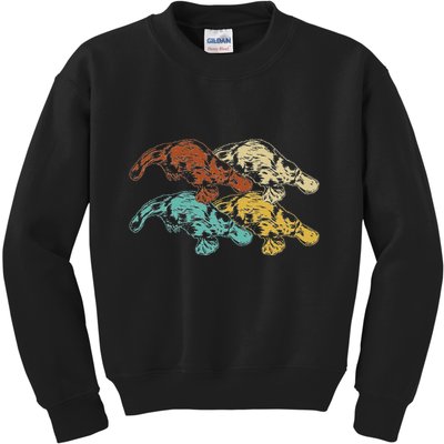 Wildlife Animal Australia Retro Platypus Kids Sweatshirt