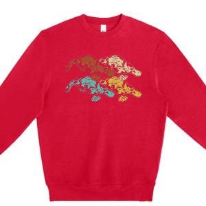 Wildlife Animal Australia Retro Platypus Premium Crewneck Sweatshirt