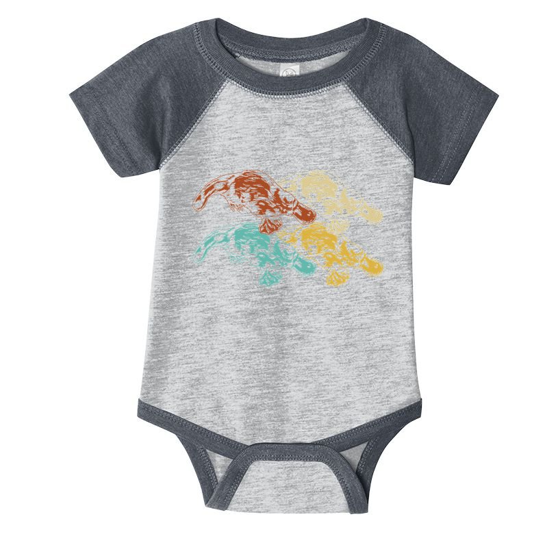 Wildlife Animal Australia Retro Platypus Infant Baby Jersey Bodysuit