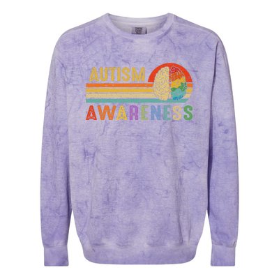 World Autism Awareness Neurodiversity Autistic April Sunset Colorblast Crewneck Sweatshirt