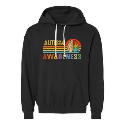 World Autism Awareness Neurodiversity Autistic April Sunset Garment-Dyed Fleece Hoodie