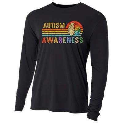 World Autism Awareness Neurodiversity Autistic April Sunset Cooling Performance Long Sleeve Crew