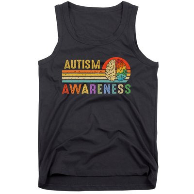 World Autism Awareness Neurodiversity Autistic April Sunset Tank Top