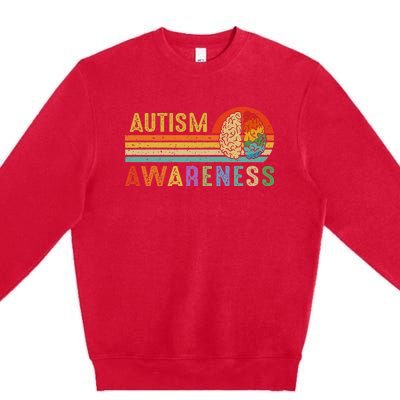 World Autism Awareness Neurodiversity Autistic April Sunset Premium Crewneck Sweatshirt