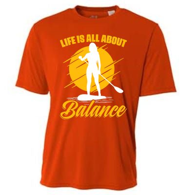 Womens All About Balance SUP Boarding Paddling Stand Up Paddle Cooling Performance Crew T-Shirt