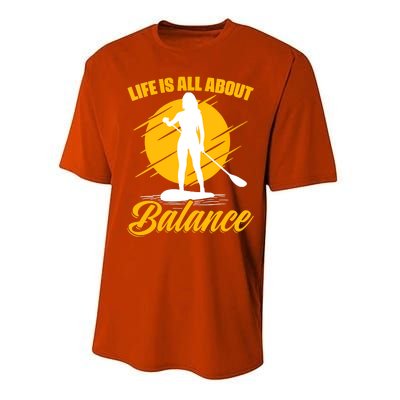 Womens All About Balance SUP Boarding Paddling Stand Up Paddle Performance Sprint T-Shirt