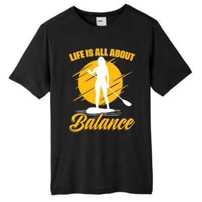 Womens All About Balance SUP Boarding Paddling Stand Up Paddle Tall Fusion ChromaSoft Performance T-Shirt