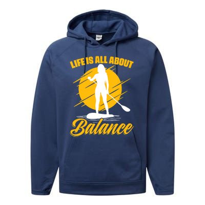 Womens All About Balance SUP Boarding Paddling Stand Up Paddle Performance Fleece Hoodie