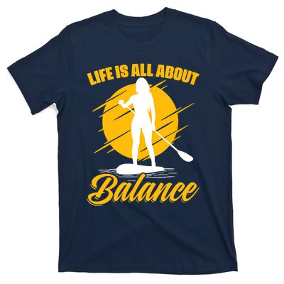 Womens All About Balance SUP Boarding Paddling Stand Up Paddle T-Shirt