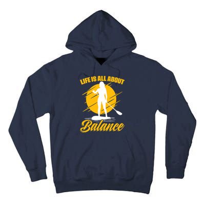 Womens All About Balance SUP Boarding Paddling Stand Up Paddle Tall Hoodie