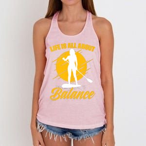 Womens All About Balance SUP Boarding Paddling Stand Up Paddle Women's Knotted Racerback Tank