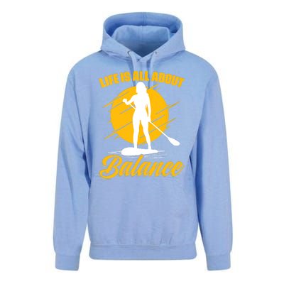 Womens All About Balance SUP Boarding Paddling Stand Up Paddle Unisex Surf Hoodie