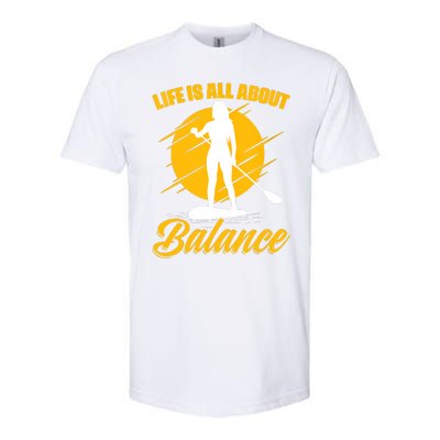 Womens All About Balance SUP Boarding Paddling Stand Up Paddle Softstyle CVC T-Shirt