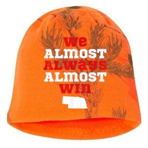 We Almost Always Almost Win Funny Nebraska Football Fans Kati - Camo Knit Beanie