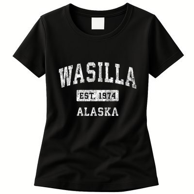 Wasilla Alaska Ak Vintage Established Sports Womens T-Shirt