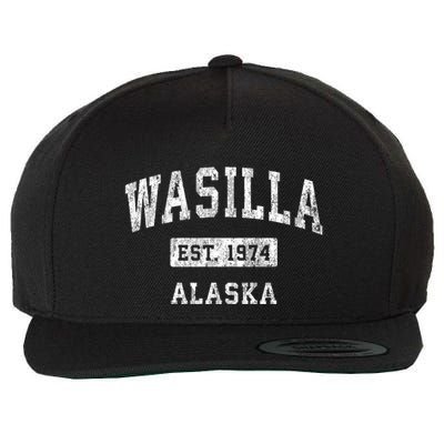 Wasilla Alaska Ak Vintage Established Sports Wool Snapback Cap