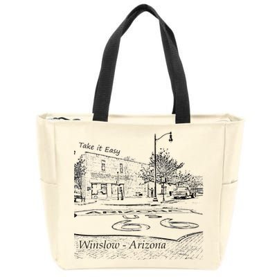 Winslow Arizona AZ US 66 Take It Easy Est. 1926 Mother Road Zip Tote Bag