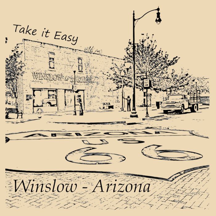 Winslow Arizona AZ US 66 Take It Easy Est. 1926 Mother Road Zip Tote Bag