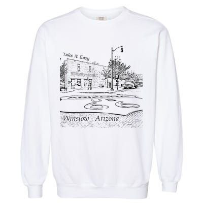 Winslow Arizona AZ US 66 Take It Easy Est. 1926 Mother Road Garment-Dyed Sweatshirt