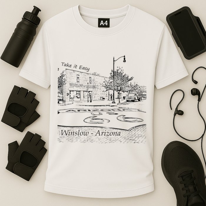 Winslow Arizona AZ US 66 Take It Easy Est. 1926 Mother Road Performance Shirt