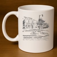 Winslow Arizona AZ US 66 Take It Easy Est. 1926 Mother Road 11oz C Handle Ceramic Mug