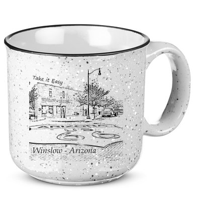 Winslow Arizona AZ US 66 Take It Easy Est. 1926 Mother Road 15oz Campfire Ceramic Mug