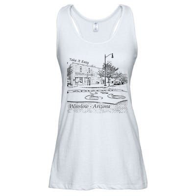 Winslow Arizona AZ US 66 Take It Easy Est. 1926 Mother Road Ladies Essential Flowy Tank