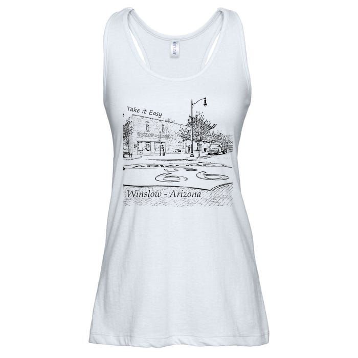 Winslow Arizona AZ US 66 Take It Easy Est. 1926 Mother Road Ladies Essential Flowy Tank